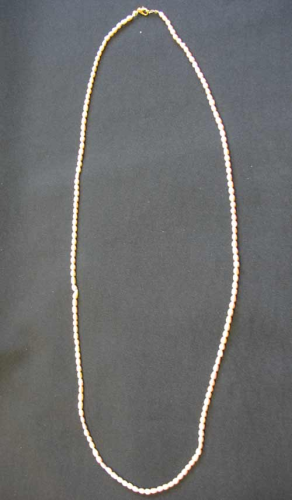 Perlenkette 90 cm aprikot mit Karabiner
