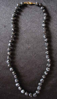 Bead Necklace - Snowflake Obsidian
