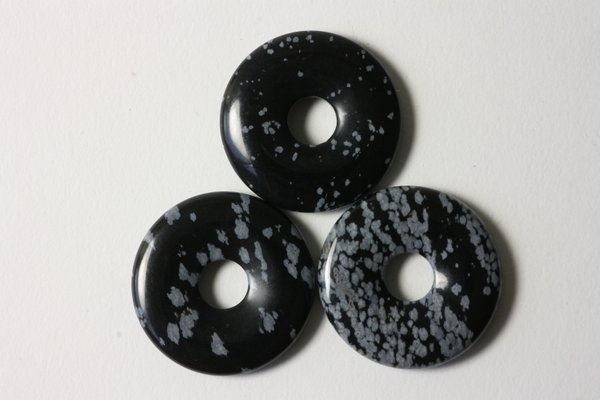 Donut Schneeflocken - Obsidian - 3 cm Durchmesser