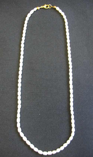 Perlenkette 45 cm weiss mit Karabiner