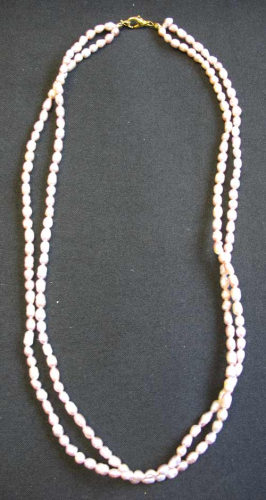 Perlenkette 50 cm lila 2-reihig