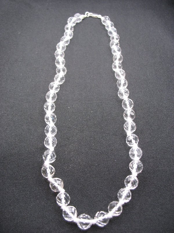 Faceted Bead Necklace - Crystal