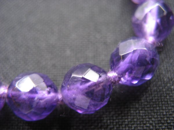 Faceted Bead Necklace - Amethyst