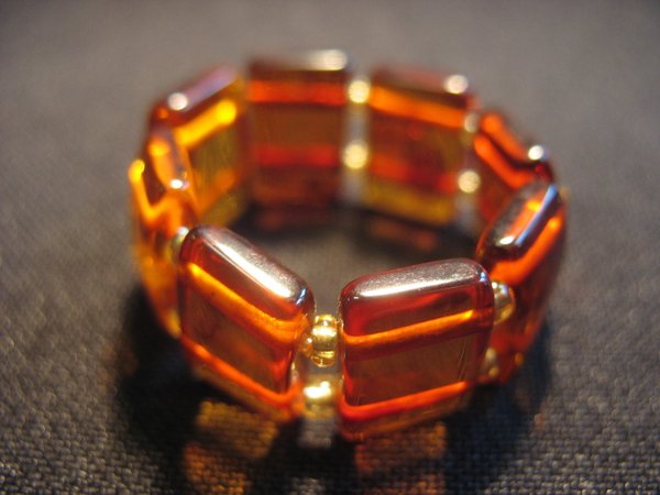 Amber ring -  square